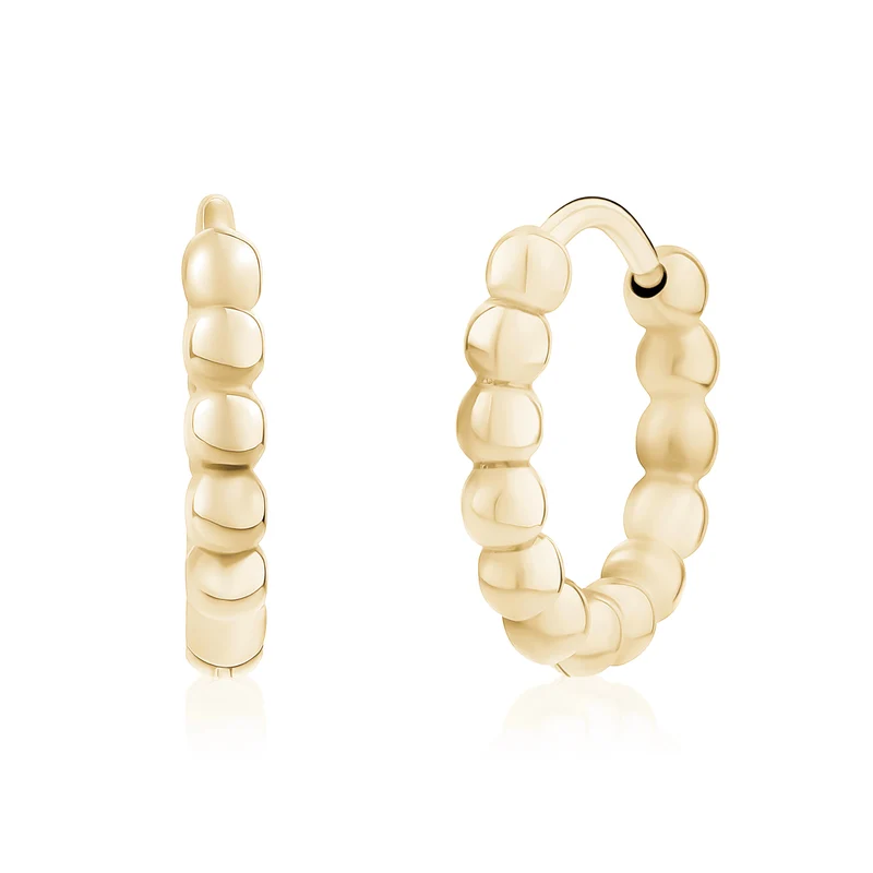 Boucles d'oreilles Huggie à maillons bulles