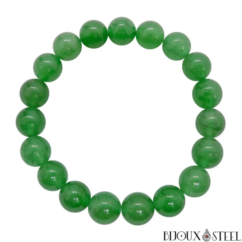 Bracelet en perles d'aventurine verte 10mm