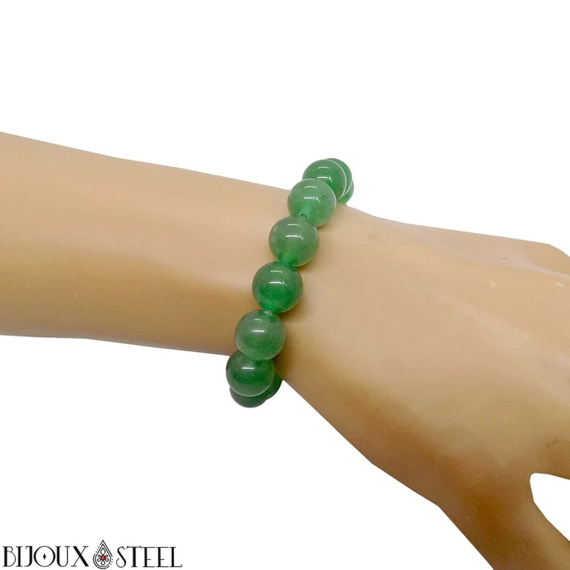 Bracelet en perles d'aventurine verte 10mm