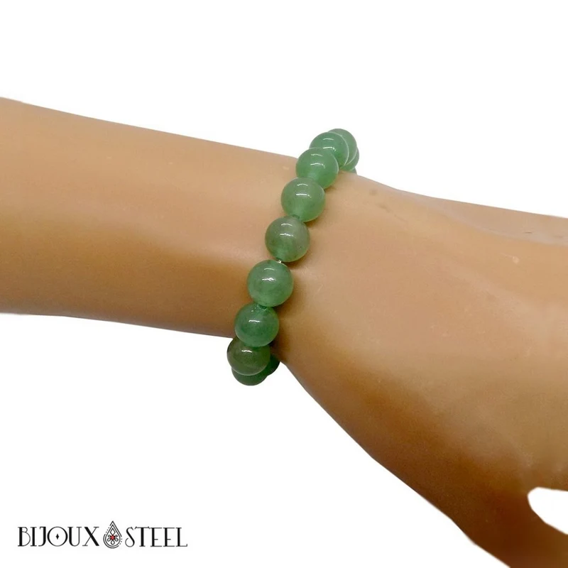 Bracelet en perles d'aventurine verte 8mm