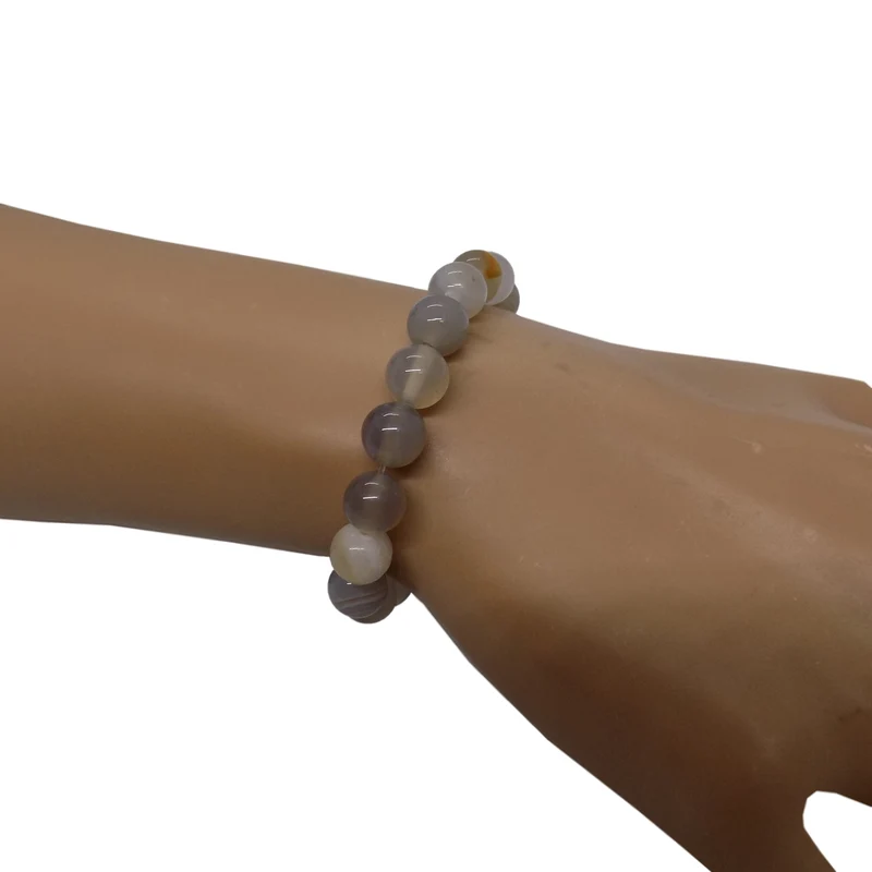 Bracelet en perles d'agate grise 8mm