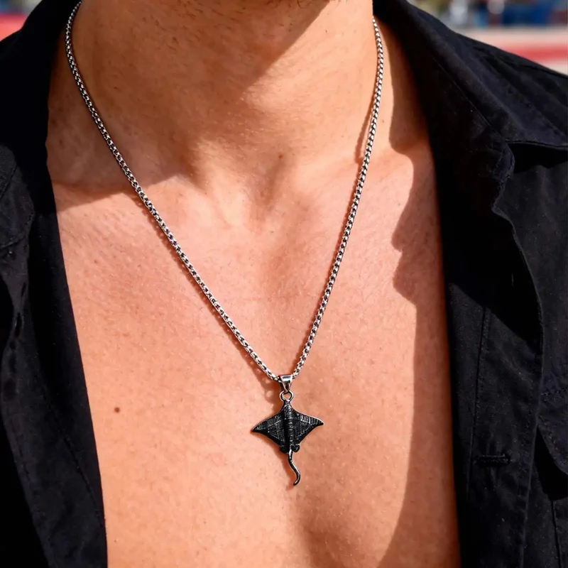 Collier Pendentif Raie Manta