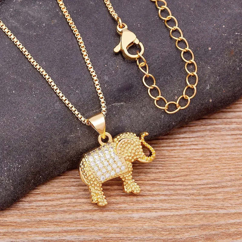 Collier Éléphant Zircons