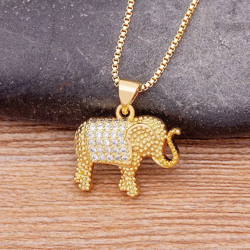 Collier Éléphant Zircons