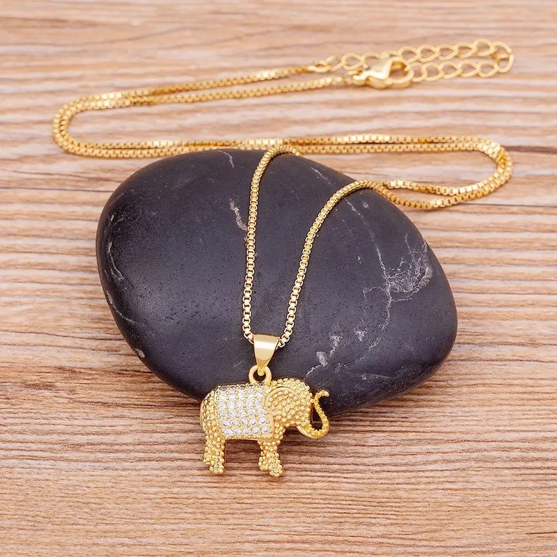 Collier Éléphant Zircons