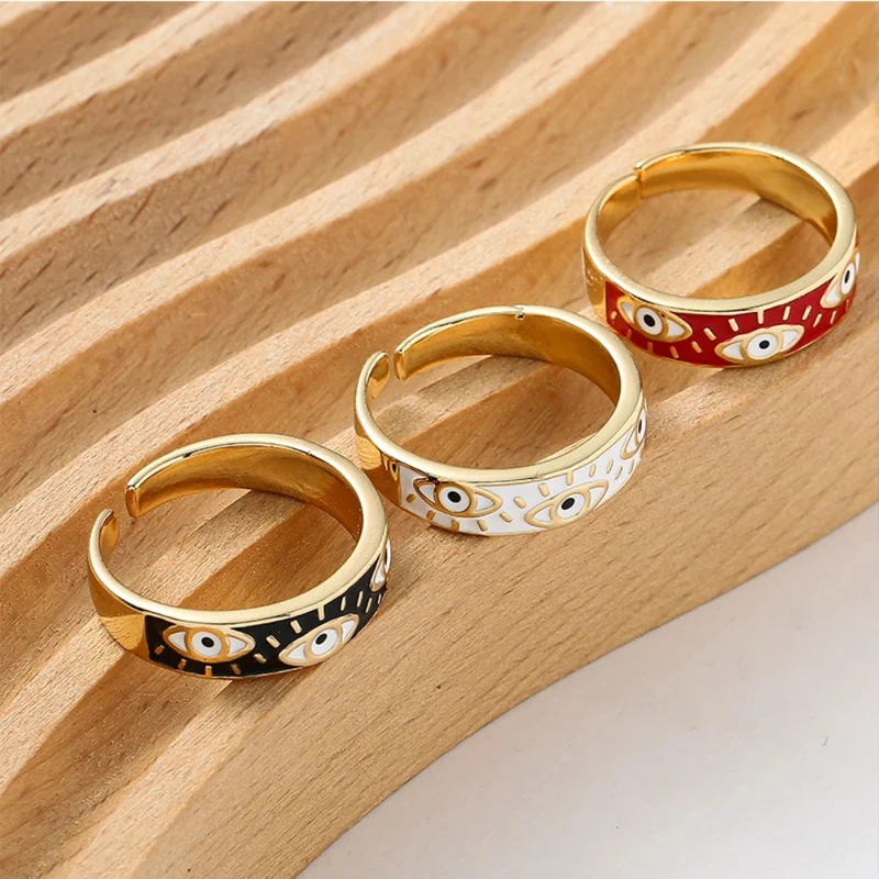 Bague Dorée Oeil Noir