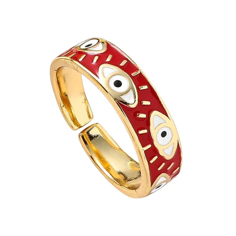 Bague Dorée Oeil Rouge
