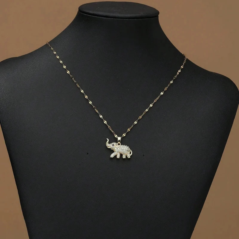 Collier Éléphant Brillant