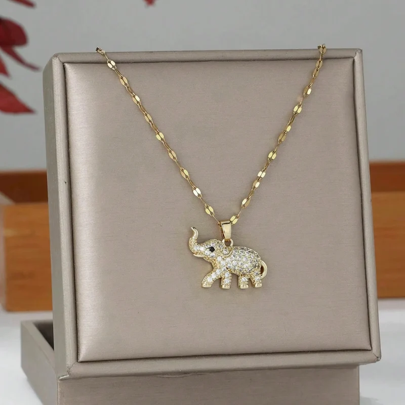 Collier Éléphant Brillant