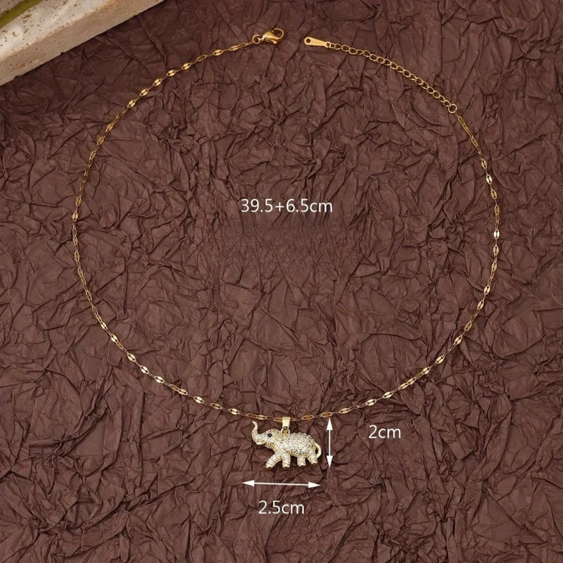 Collier Éléphant Brillant