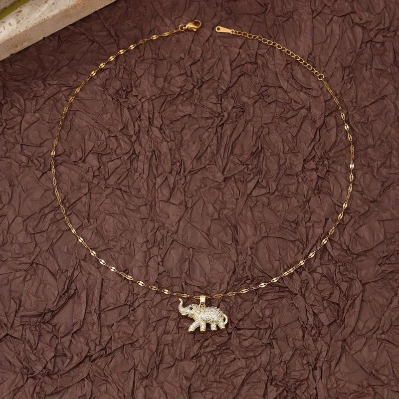 Collier Éléphant Brillant