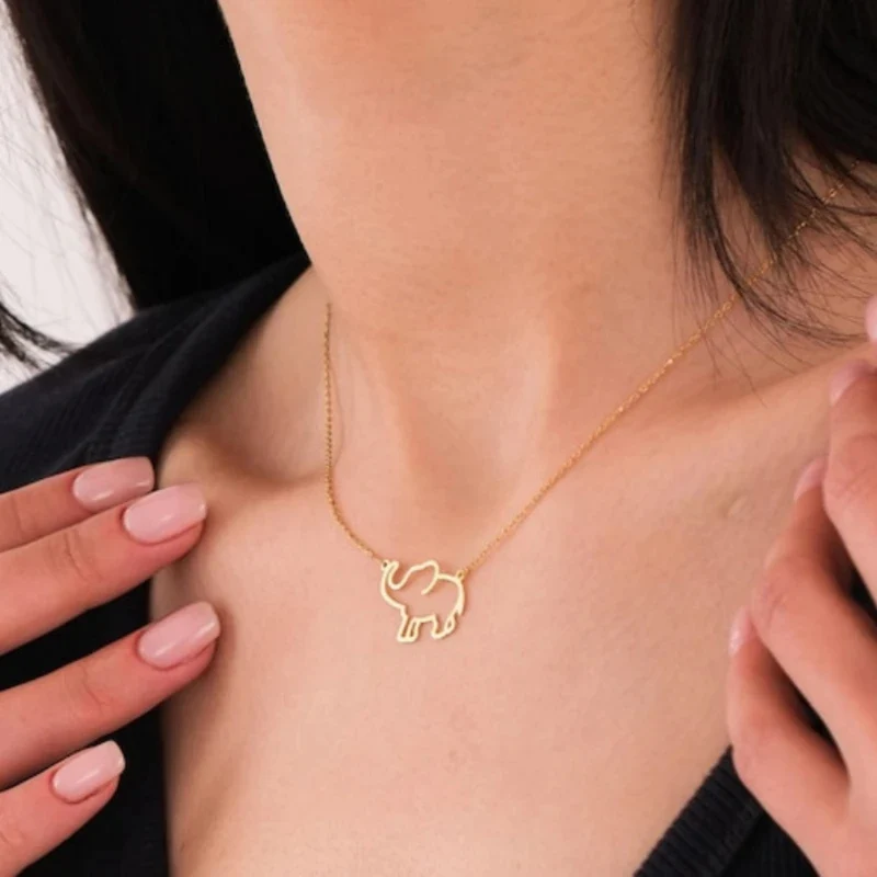 Collier Éléphant Doré