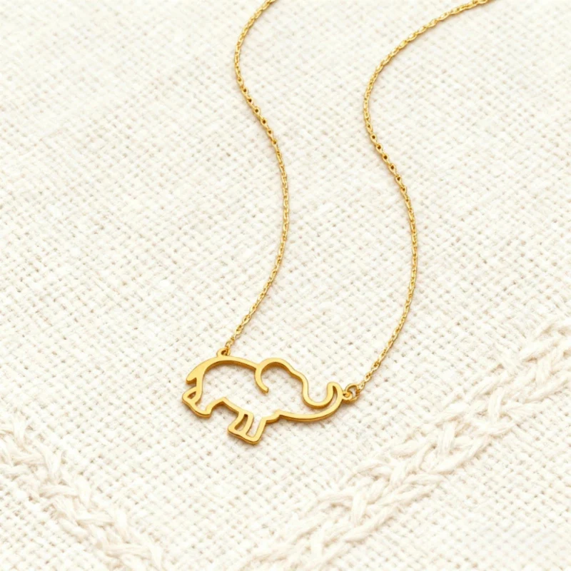 Collier Éléphant Doré