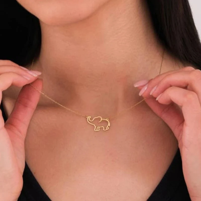 Collier Éléphant Doré