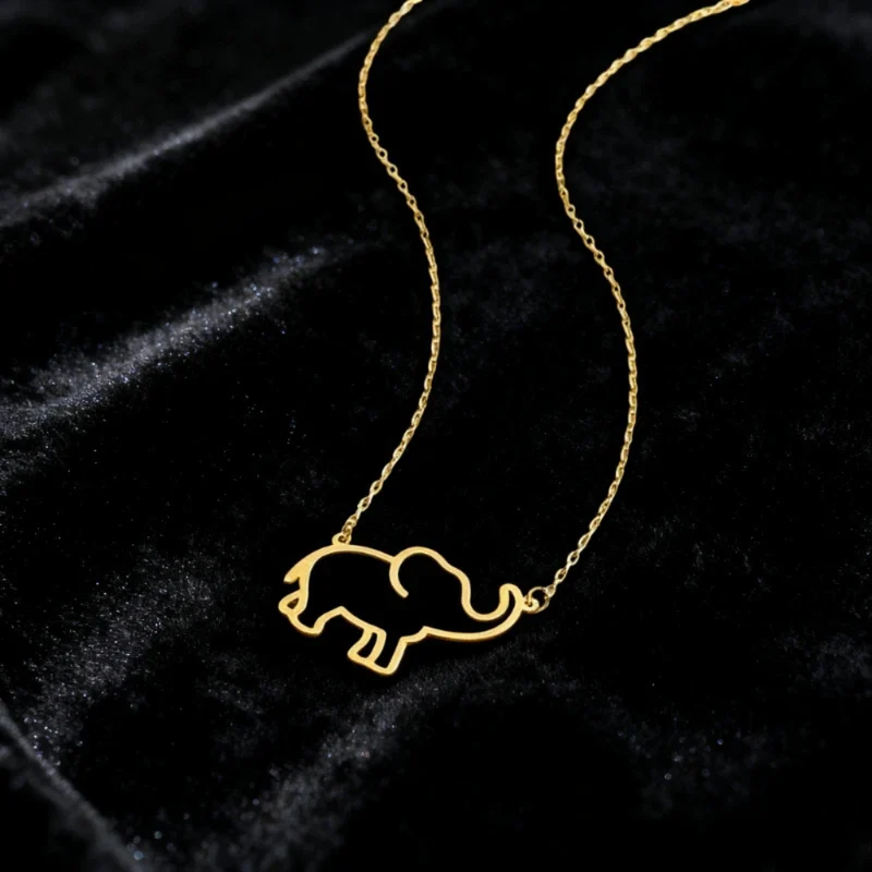 Collier Éléphant Doré