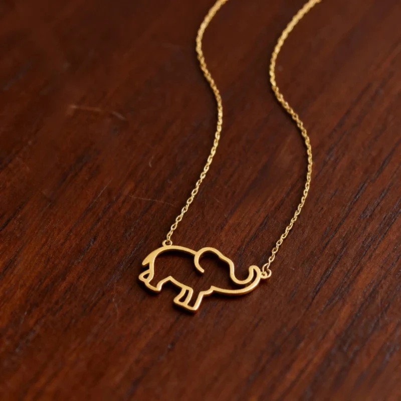 Collier Éléphant Doré