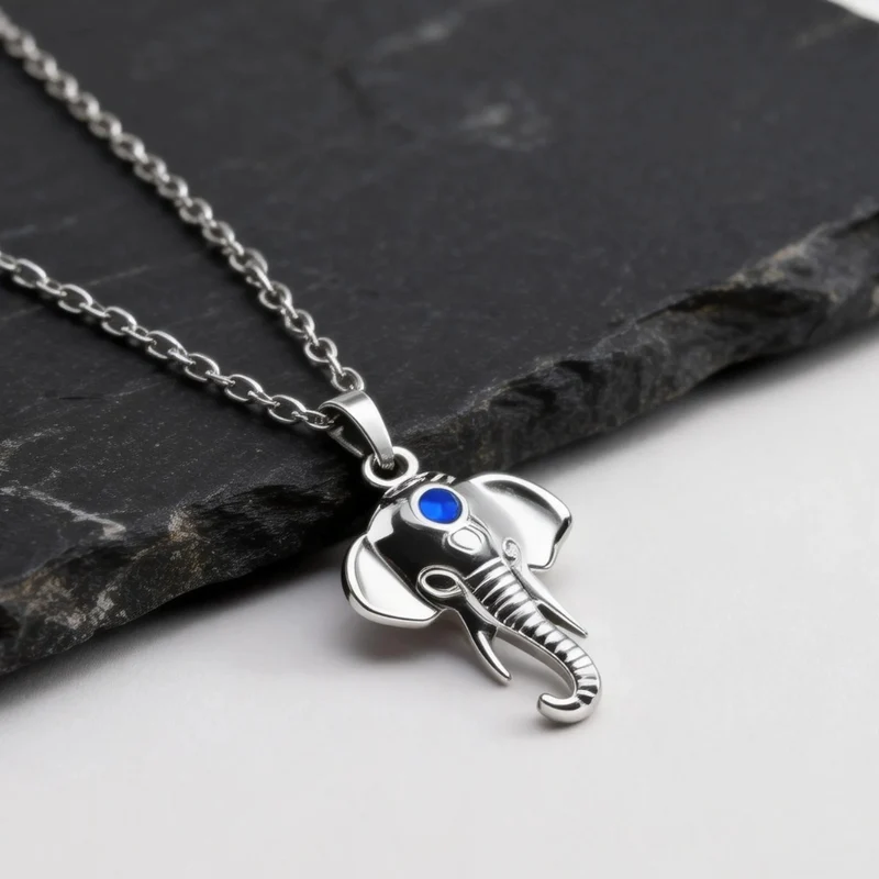 Collier Pendentif Éléphant Homme