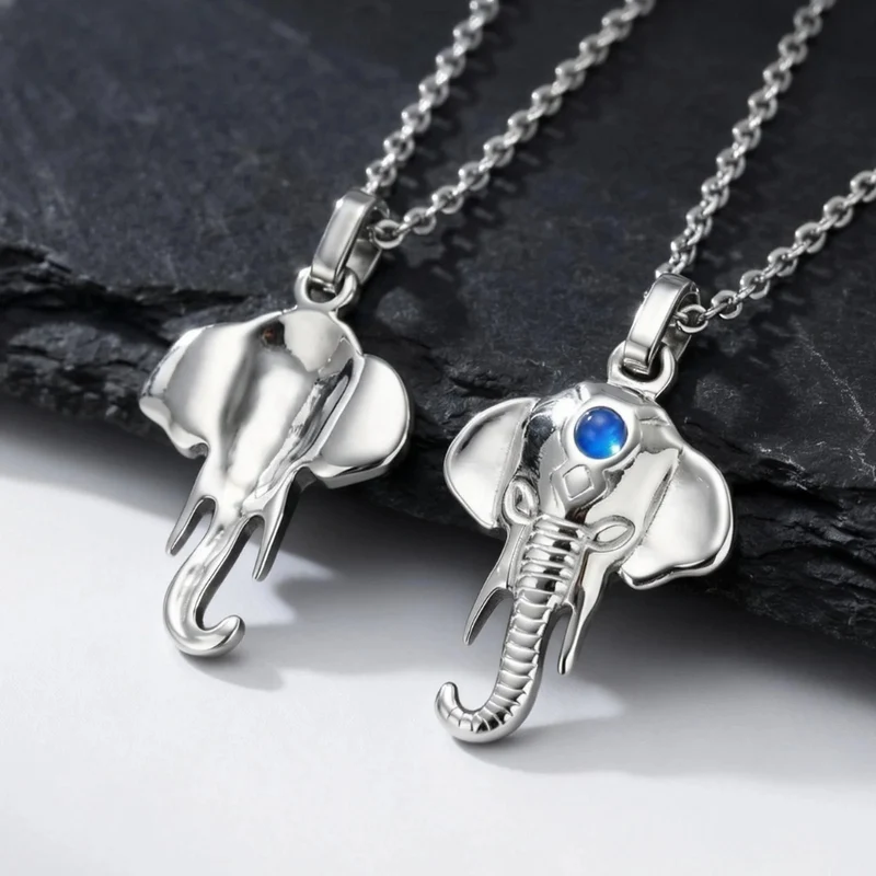 Collier Pendentif Éléphant Homme