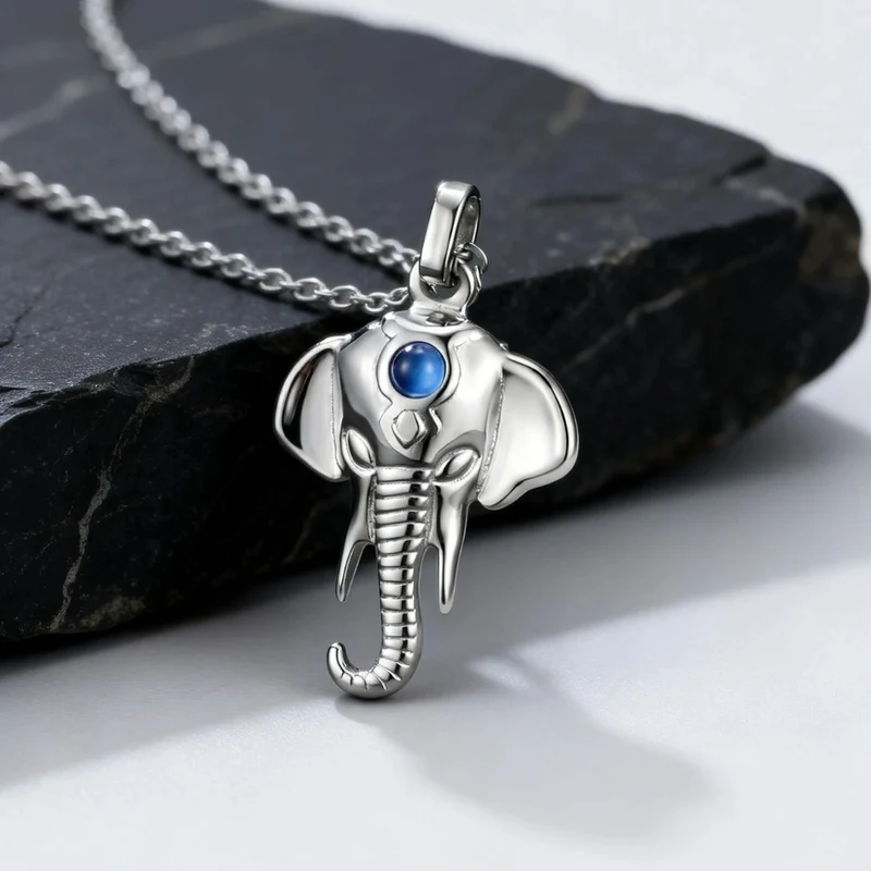 Collier Pendentif Éléphant Homme