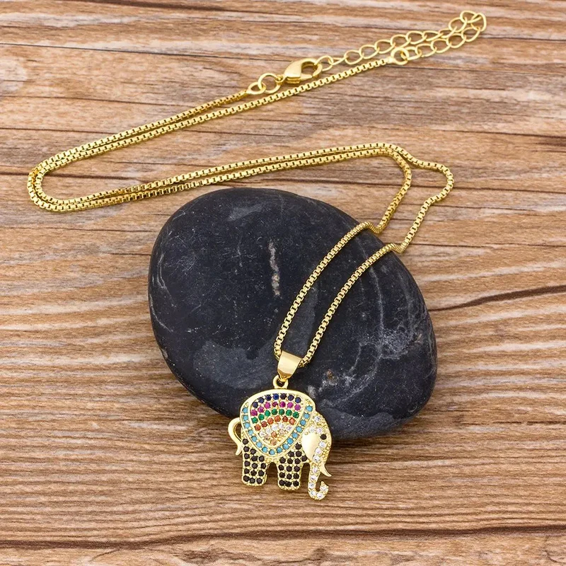 Collier Éléphant Zircon