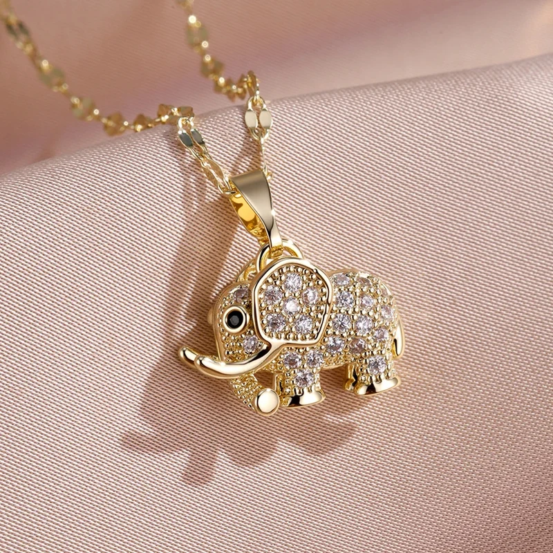 Collier Éléphant Strass