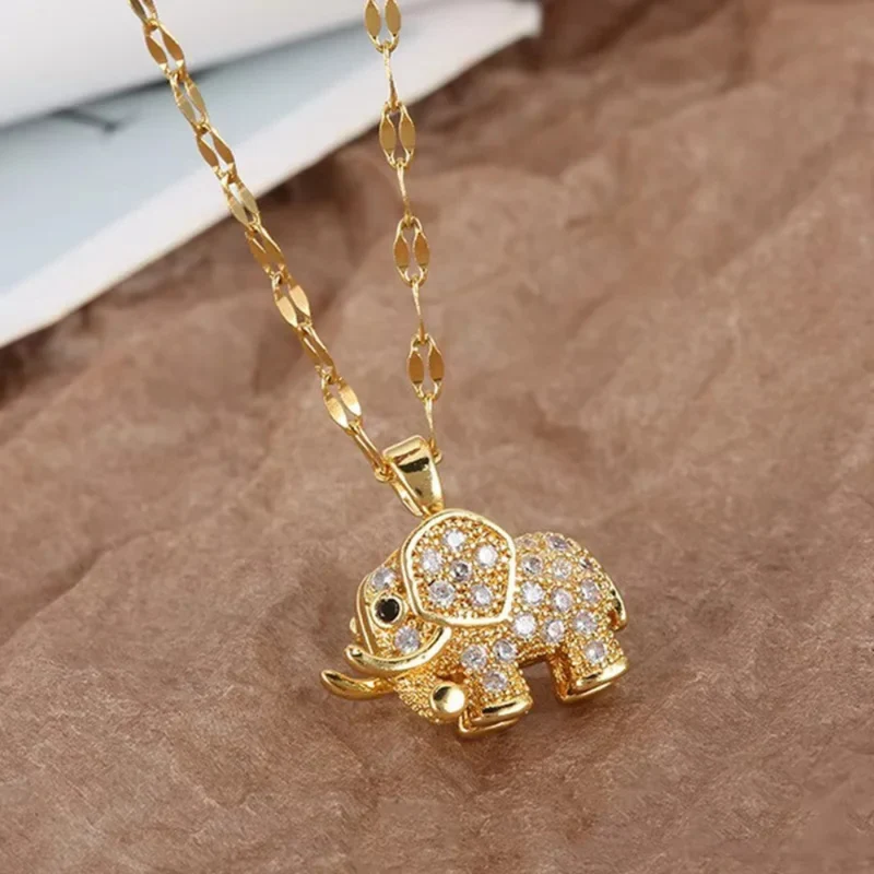 Collier Éléphant Strass