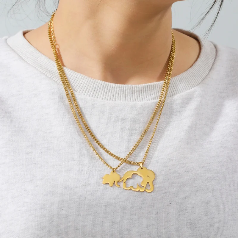 Collier Éléphant Maman Enfant