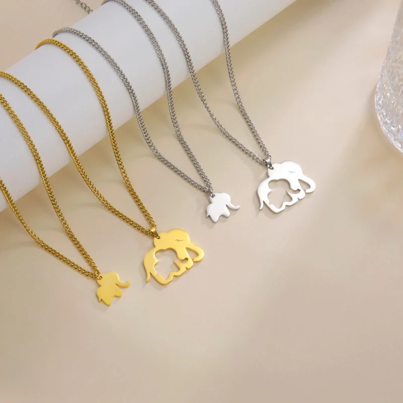 Collier Éléphant Maman Enfant