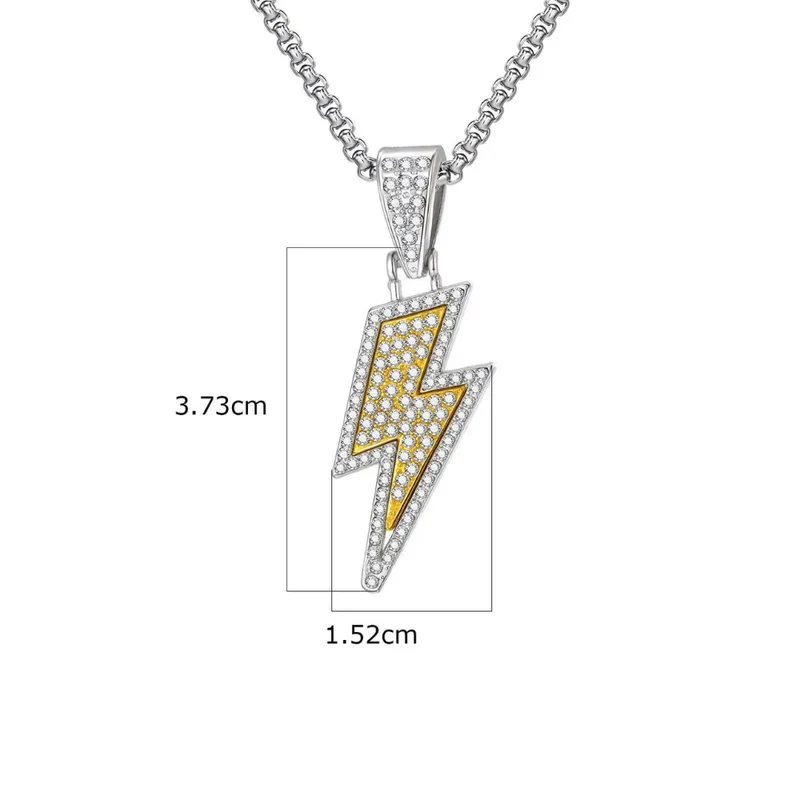 Collier Éclair Strass Homme