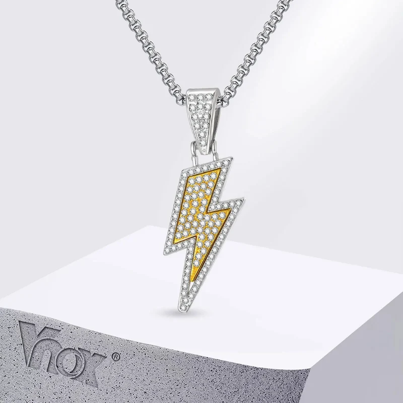 Collier Éclair Strass Homme