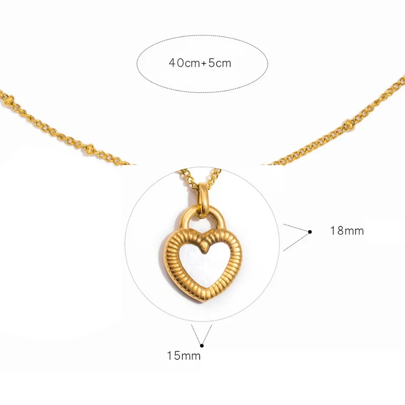 Collier Doré Coeur Blanc