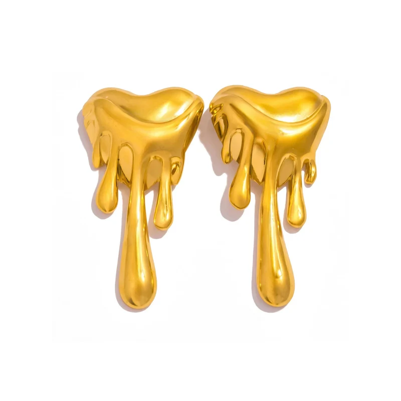 Boucles d'Oreilles Coeur Lave
