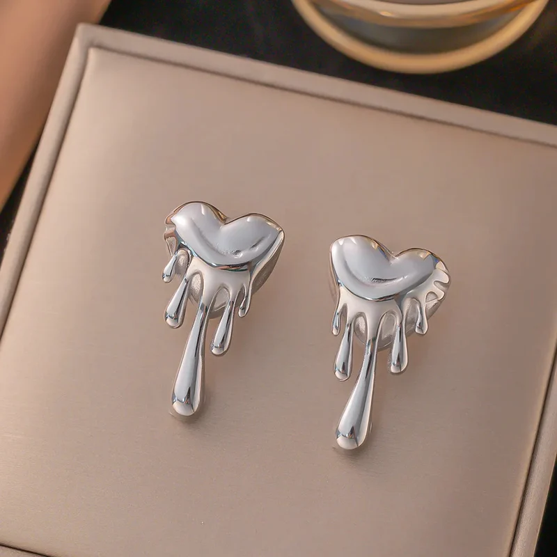 Boucles d'Oreilles Coeur Lave