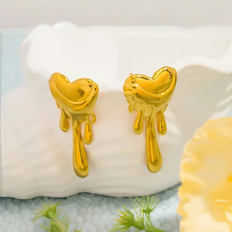 Boucles d'Oreilles Coeur Lave
