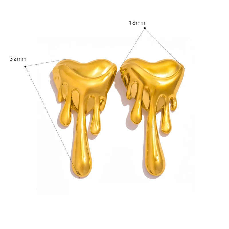 Boucles d'Oreilles Coeur Lave