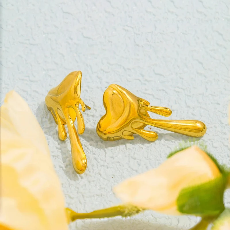 Boucles d'Oreilles Coeur Lave