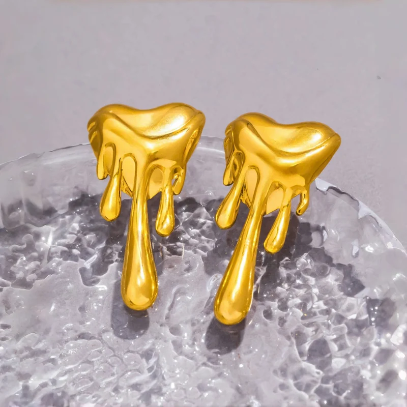 Boucles d'Oreilles Coeur Lave