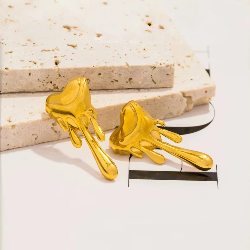 Boucles d'Oreilles Coeur Lave