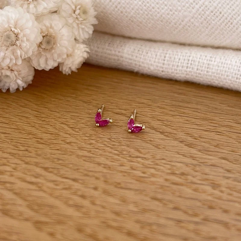 Boucles d'oreilles "Lula" rose plaqué or