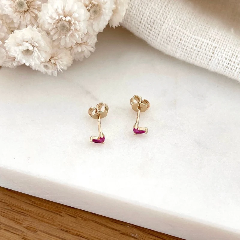Boucles d'oreilles "Lula" rose plaqué or