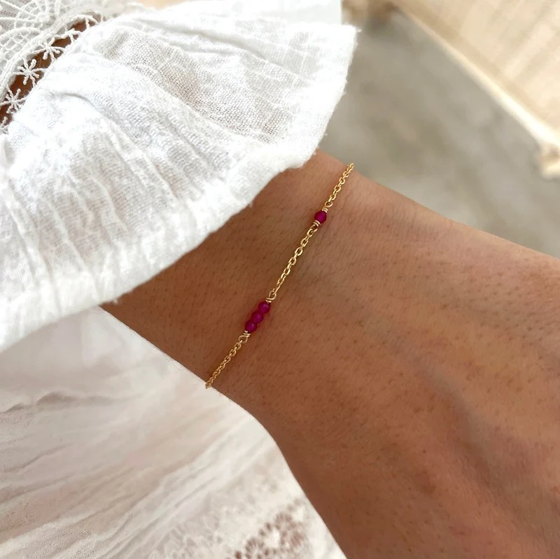Bracelet "Antonin" rose plaqué or