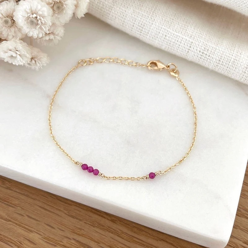 Bracelet "Antonin" rose plaqué or
