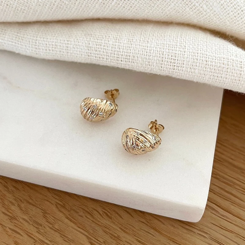 Boucles d'oreilles "Bianca" empierrées plaqué or