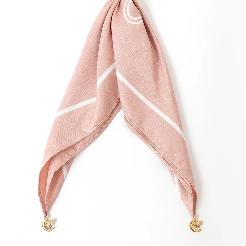 Foulard carré rose Sateen