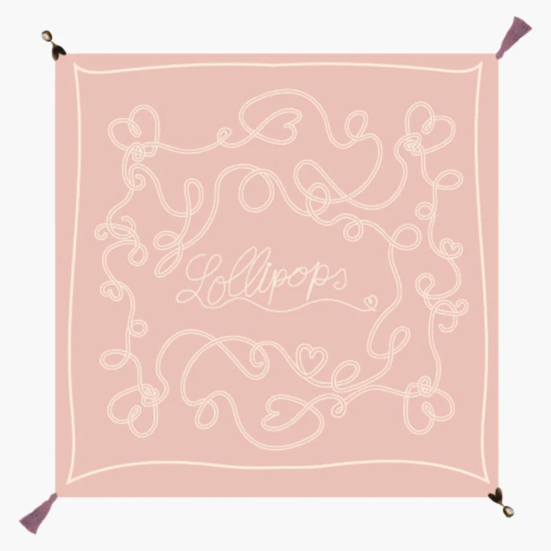 Foulard carré rose Sateen