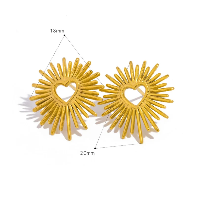 Boucles d'Oreilles Coeur Soleil