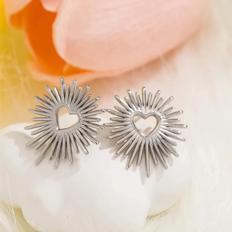 Boucles d'Oreilles Coeur Soleil
