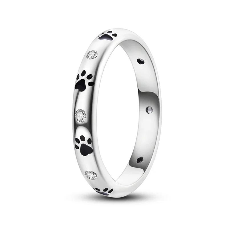 Bague Patte de Chien Diamants Argent