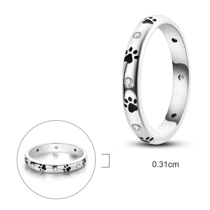 Bague Patte de Chien Diamants Argent
