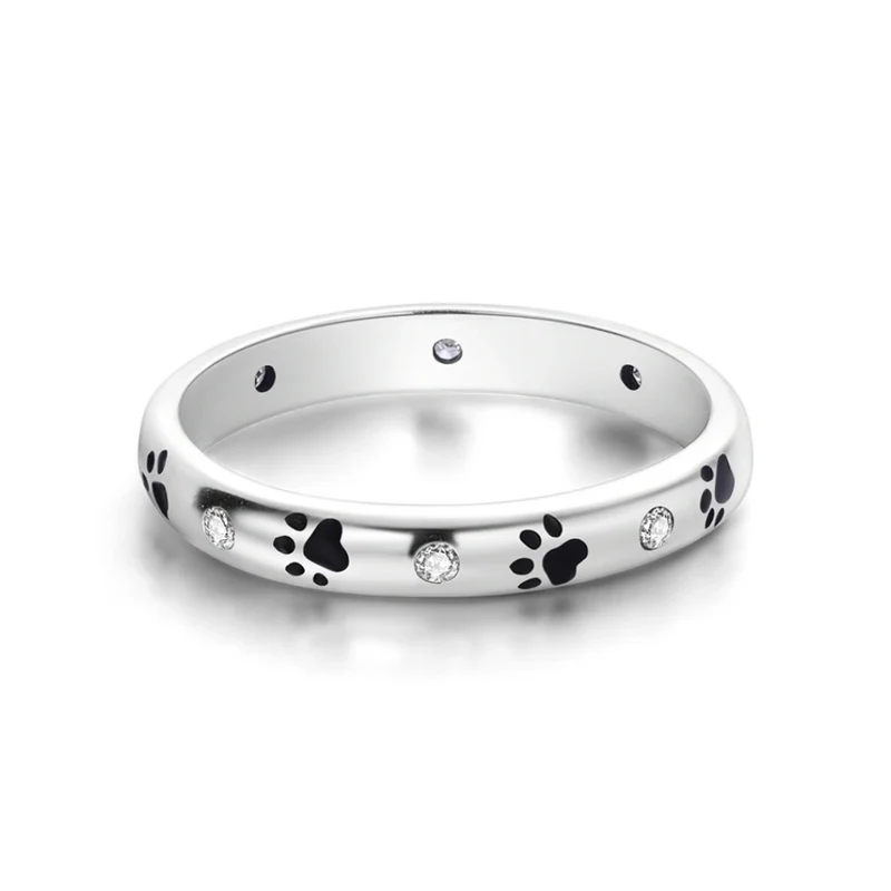 Bague Patte de Chien Diamants Argent